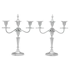 Antique Sterling Silver Pair of Candelabra, Sheffield, 1912