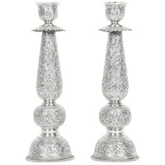 Antique Sterling Silver Pair of Candlesticks