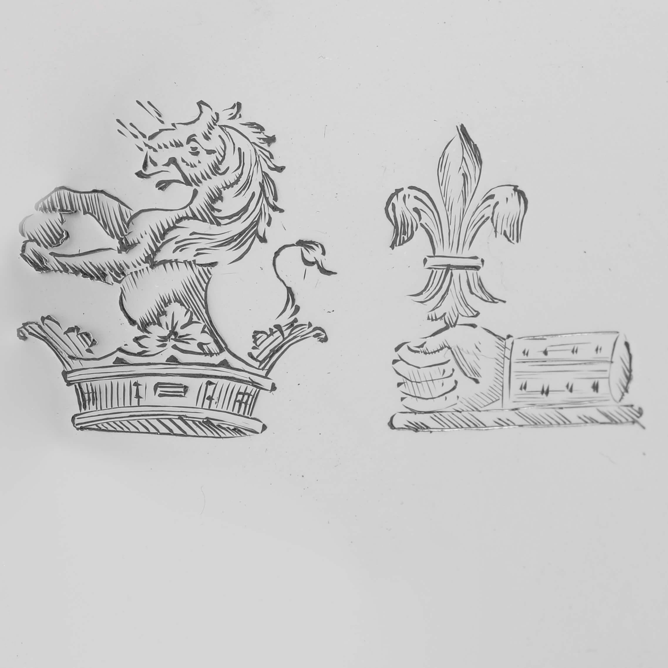 Antikes Geschirrpaar aus Sterlingsilber – gestempelt 1919 (Frühes 20. Jahrhundert) im Angebot