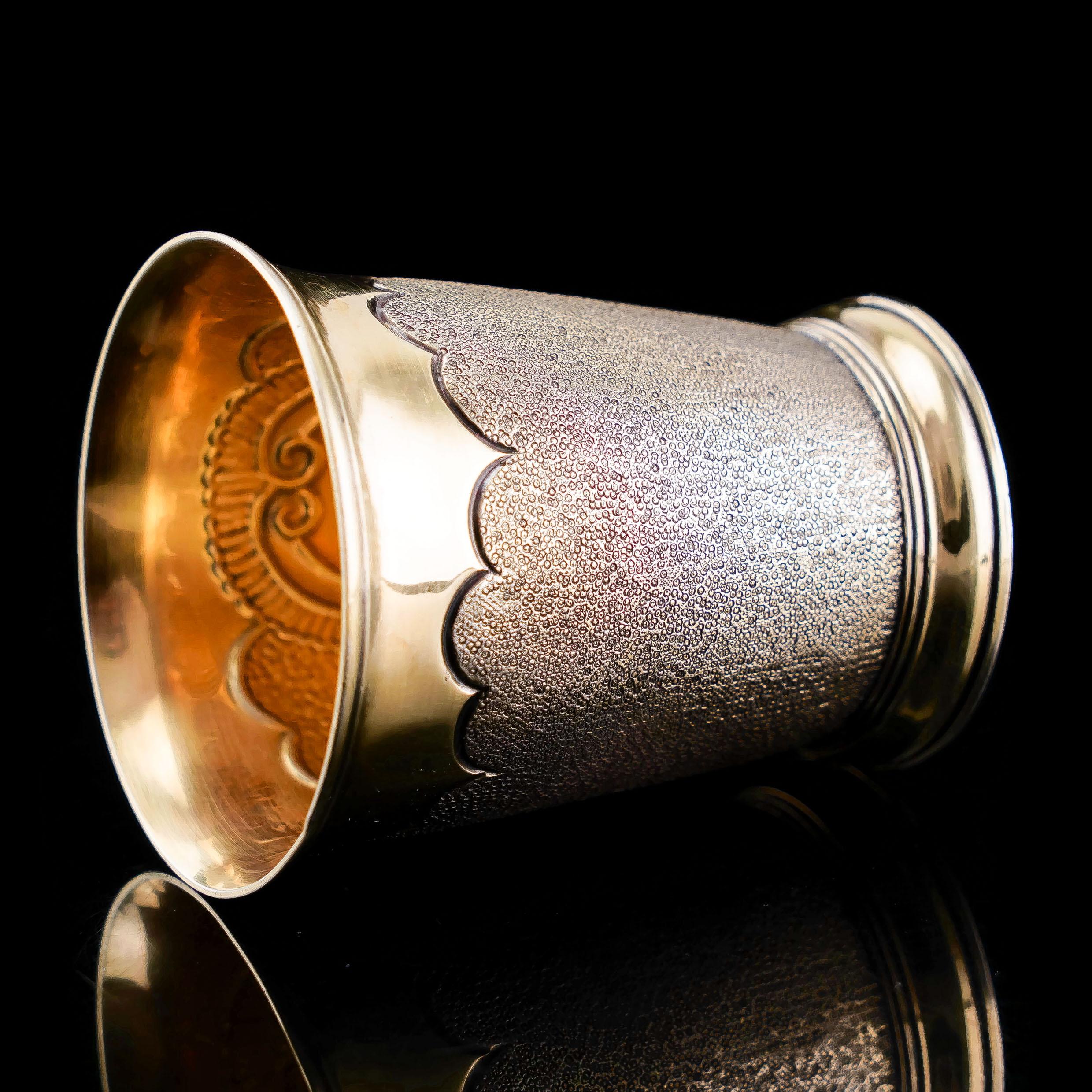 Antique Sterling Silver Parcel Gilt Beaker / Shot Cup - Peter & Ann Bateman 1796 6