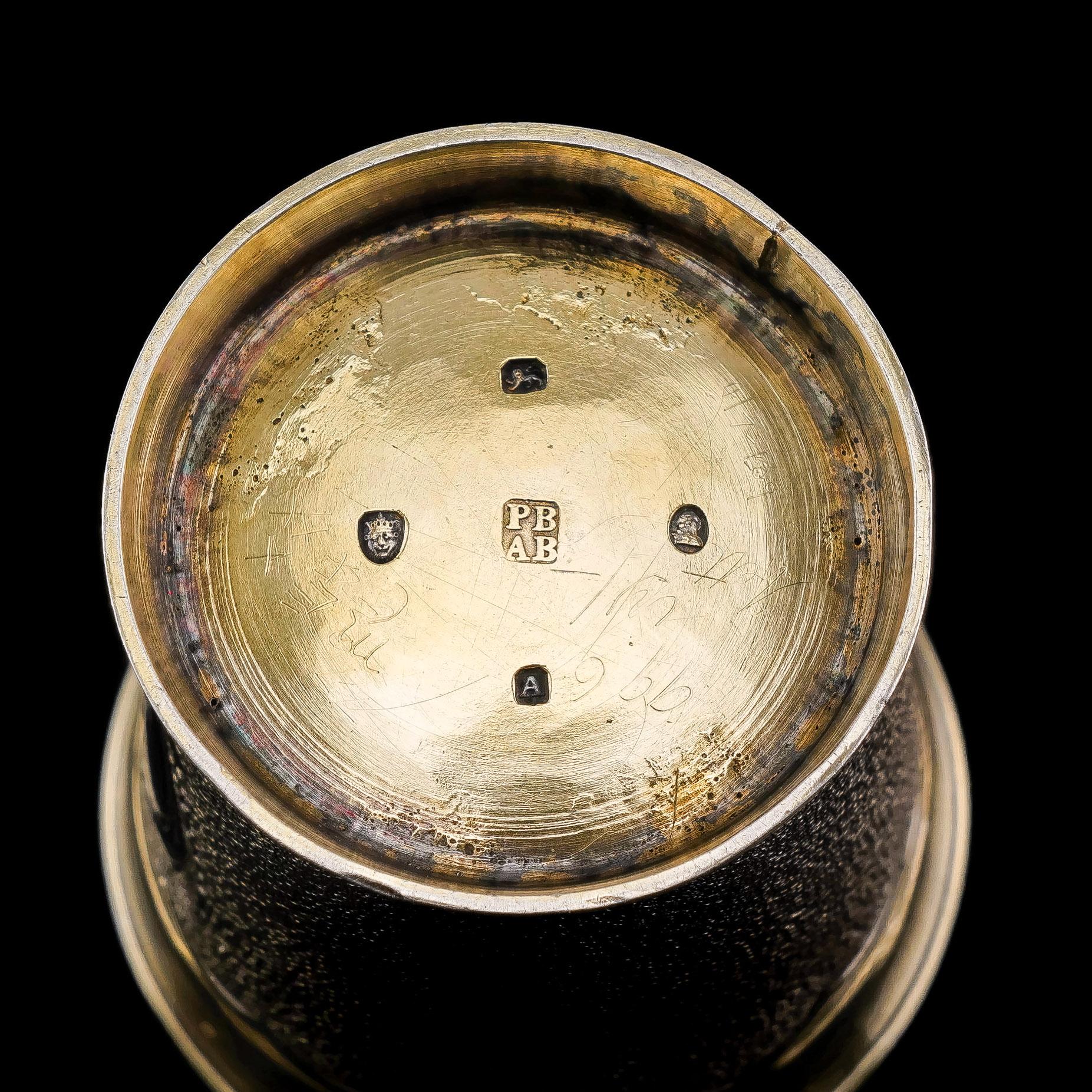 Antique Sterling Silver Parcel Gilt Beaker / Shot Cup - Peter & Ann Bateman 1796 7