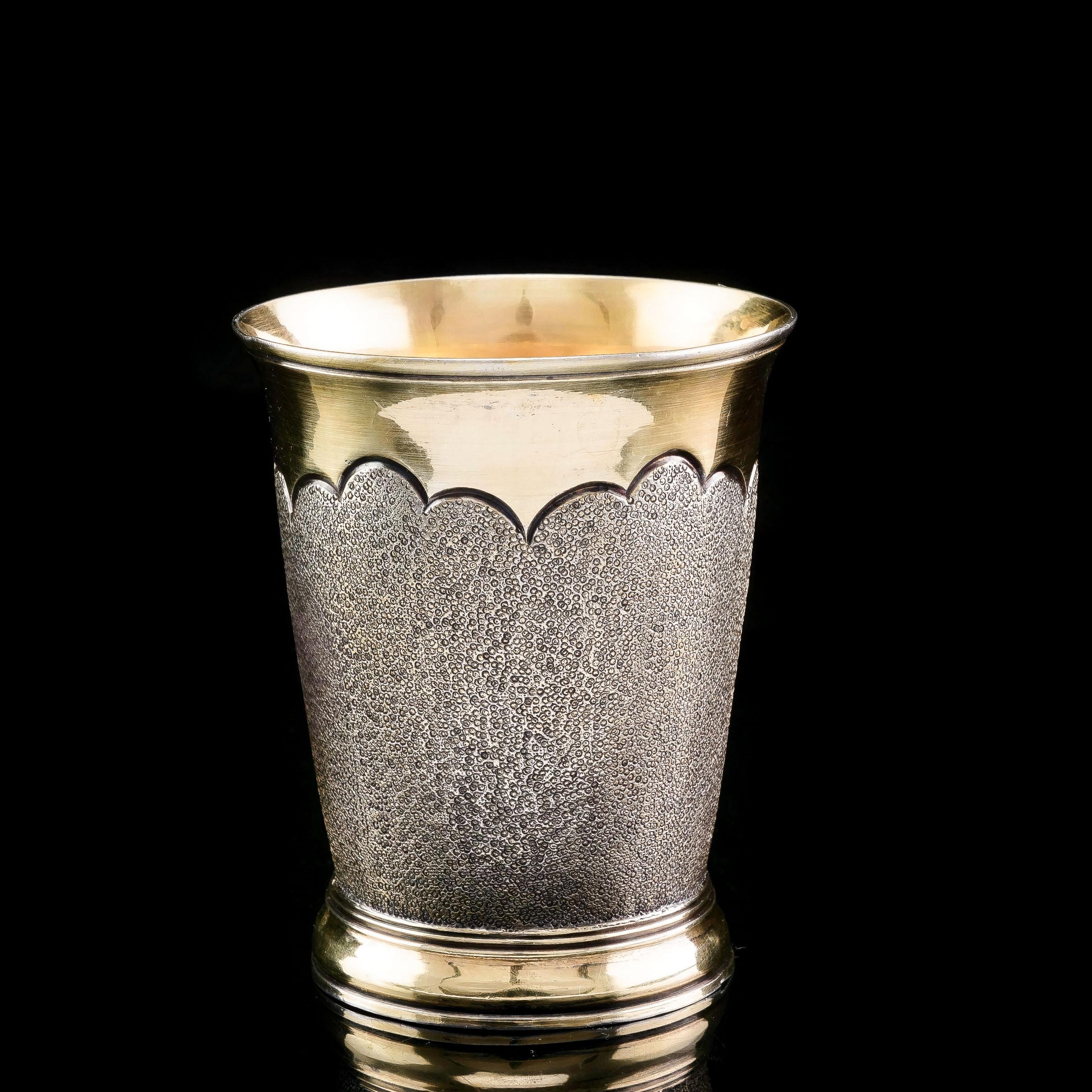 18th Century and Earlier Antique Sterling Silver Parcel Gilt Beaker / Shot Cup - Peter & Ann Bateman 1796