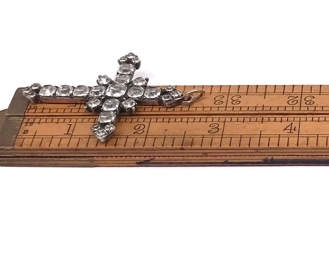 Georgian Antique Sterling Silver Paste Cross Pendant, circa 1780