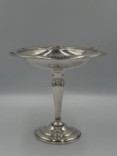 Antique Sterling Silver Pedestal Compote / Tazza with Classical Rim Detail