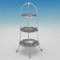 Antique Sterling Silver Petit Four Stand for Afternoon Tea - Mappin & Webb 1908