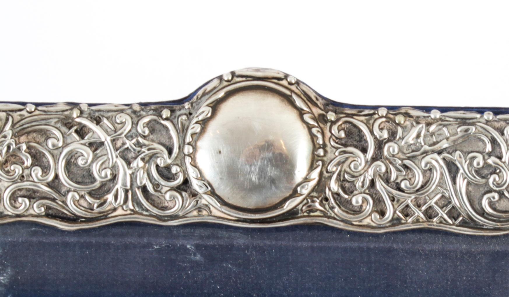 Edwardian Antique Sterling Silver Photo Frame by Henry Matthews 1902