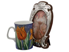 Marco de fotografía de plata de ley estilo Art Nouveau