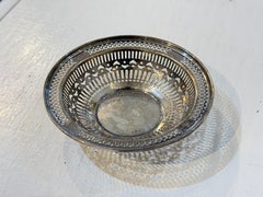 Antique Sterling Silver Pierced Bonbon Bowl 5 Inch
