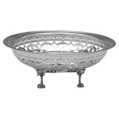 Antique sterling silver pierced dish made by Walker & Hall in 1911