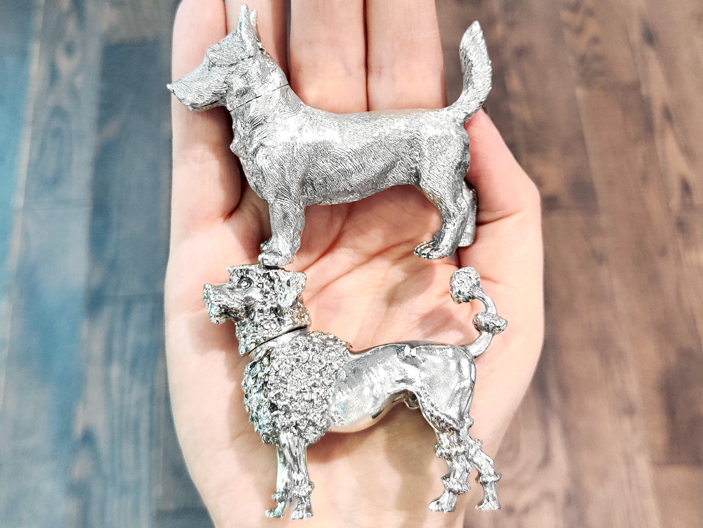 Antique Sterling Silver Poodle Pepperette '1897' For Sale 6