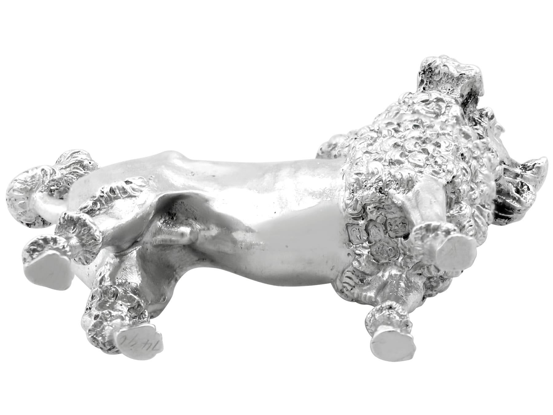 Antique Sterling Silver Poodle Pepperette '1897' For Sale 3