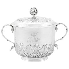 Cuillère et couvercle en argent sterling antique ( 1689)