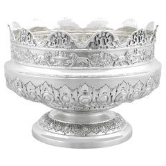 Antique Sterling Silver Presentation Bowl Monteith Style Victorian (1899)