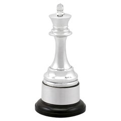 Antique George V Sterling Silver Presentation Chess Trophy