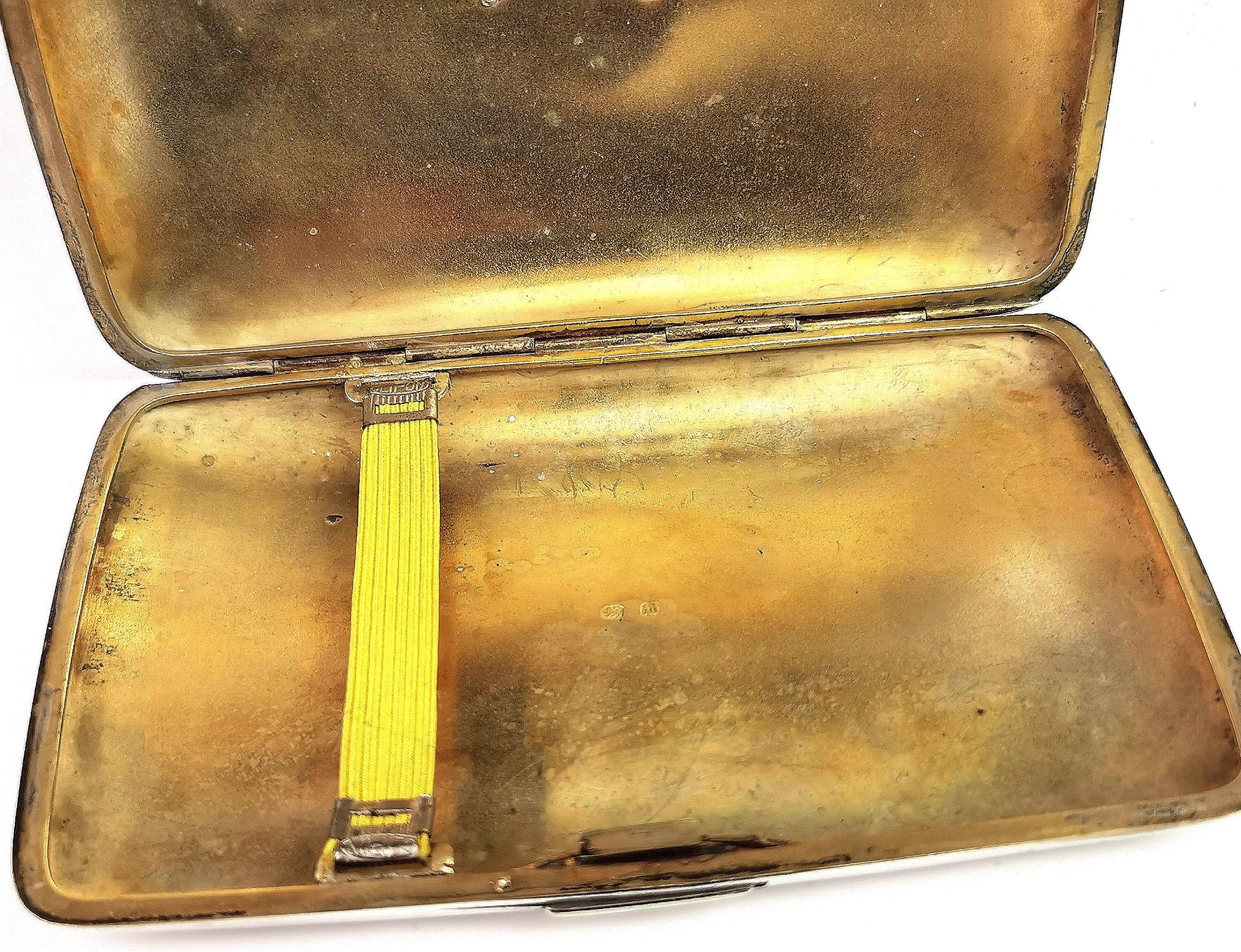 Antique Sterling Silver Presentation Cigar Case, Royal Crest 9