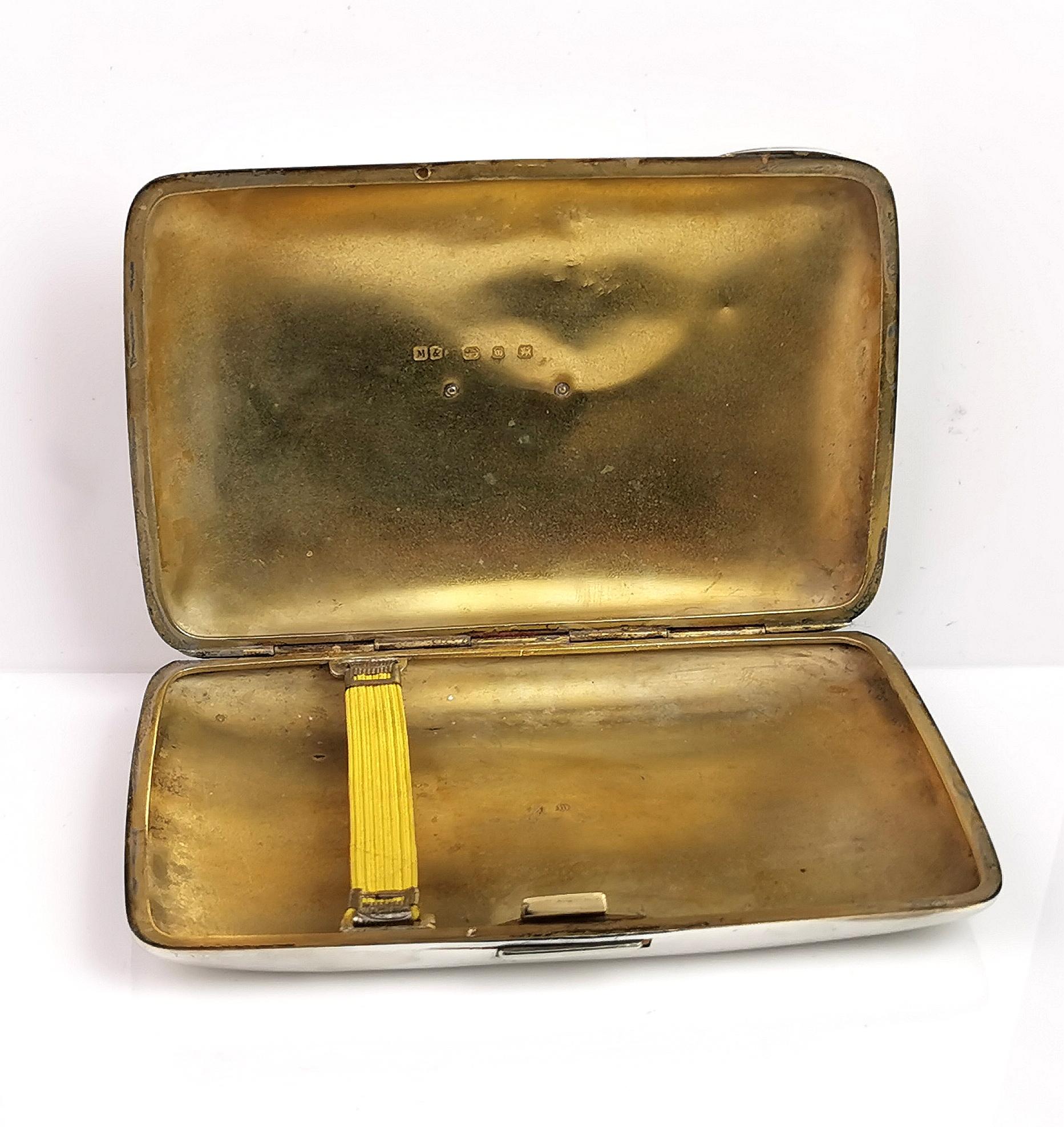 British Antique Sterling Silver Presentation Cigar Case, Royal Crest