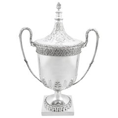 Antique Sterling Silver Presentation Cup and Cover by C S Harris & Sons