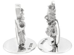 Antique Sterling Silver Punch and Judy Card / Menu Holders