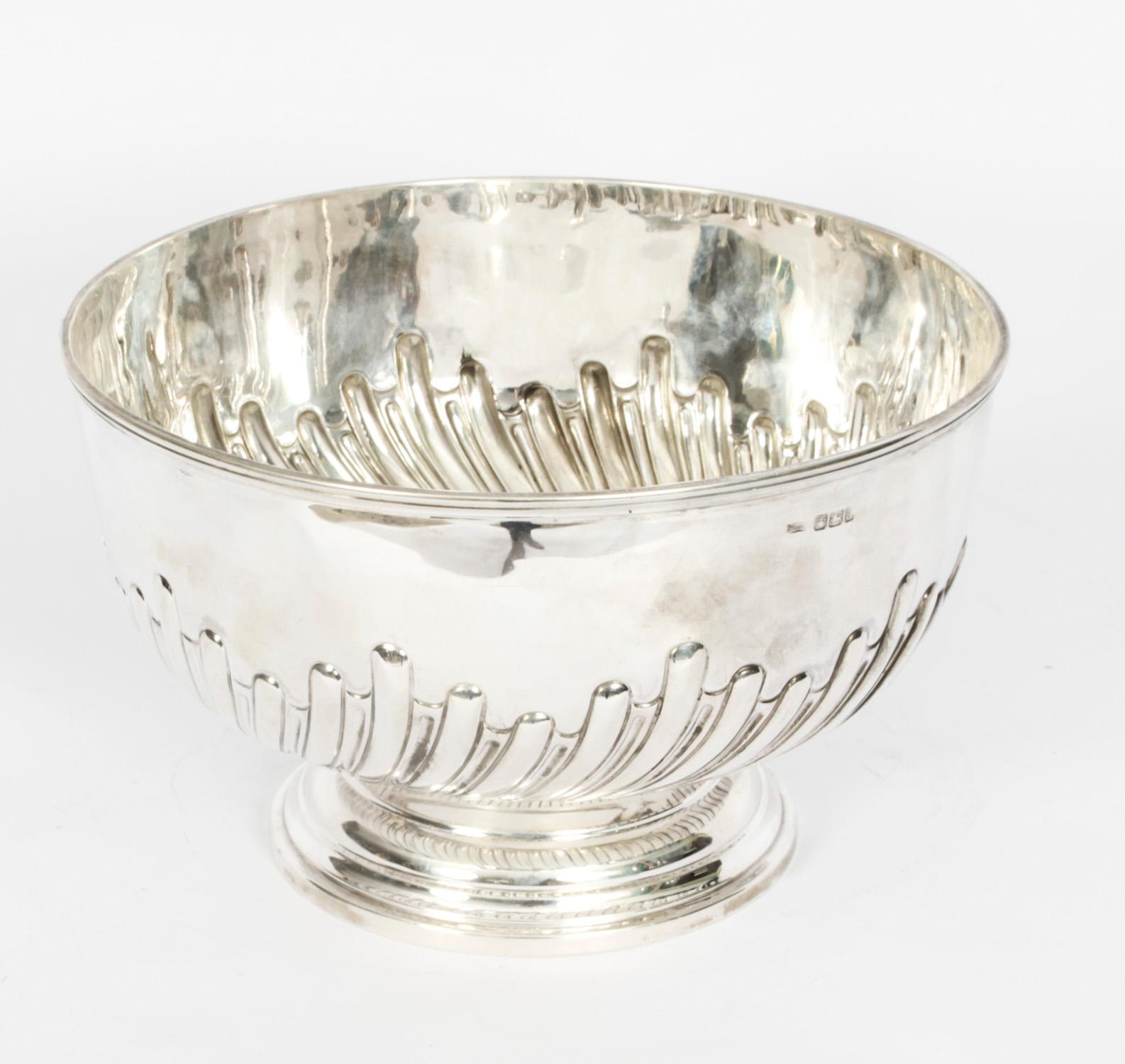 victorian silver punch bowl