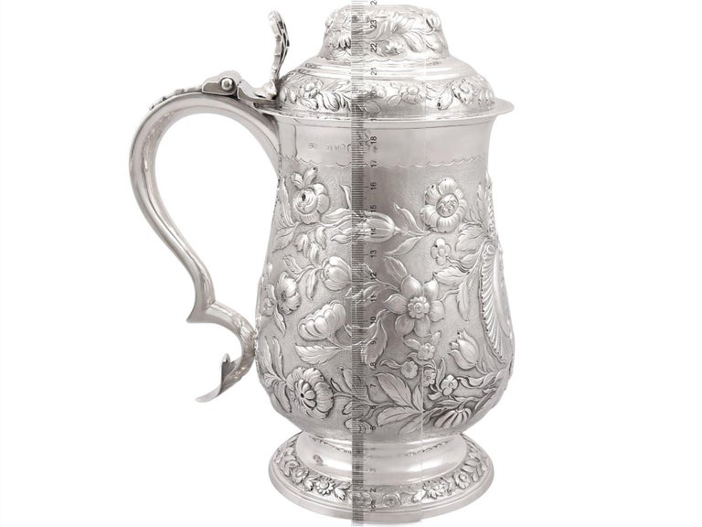 Antique Sterling Silver Quart and a Half Tankard, 1820 For Sale 10