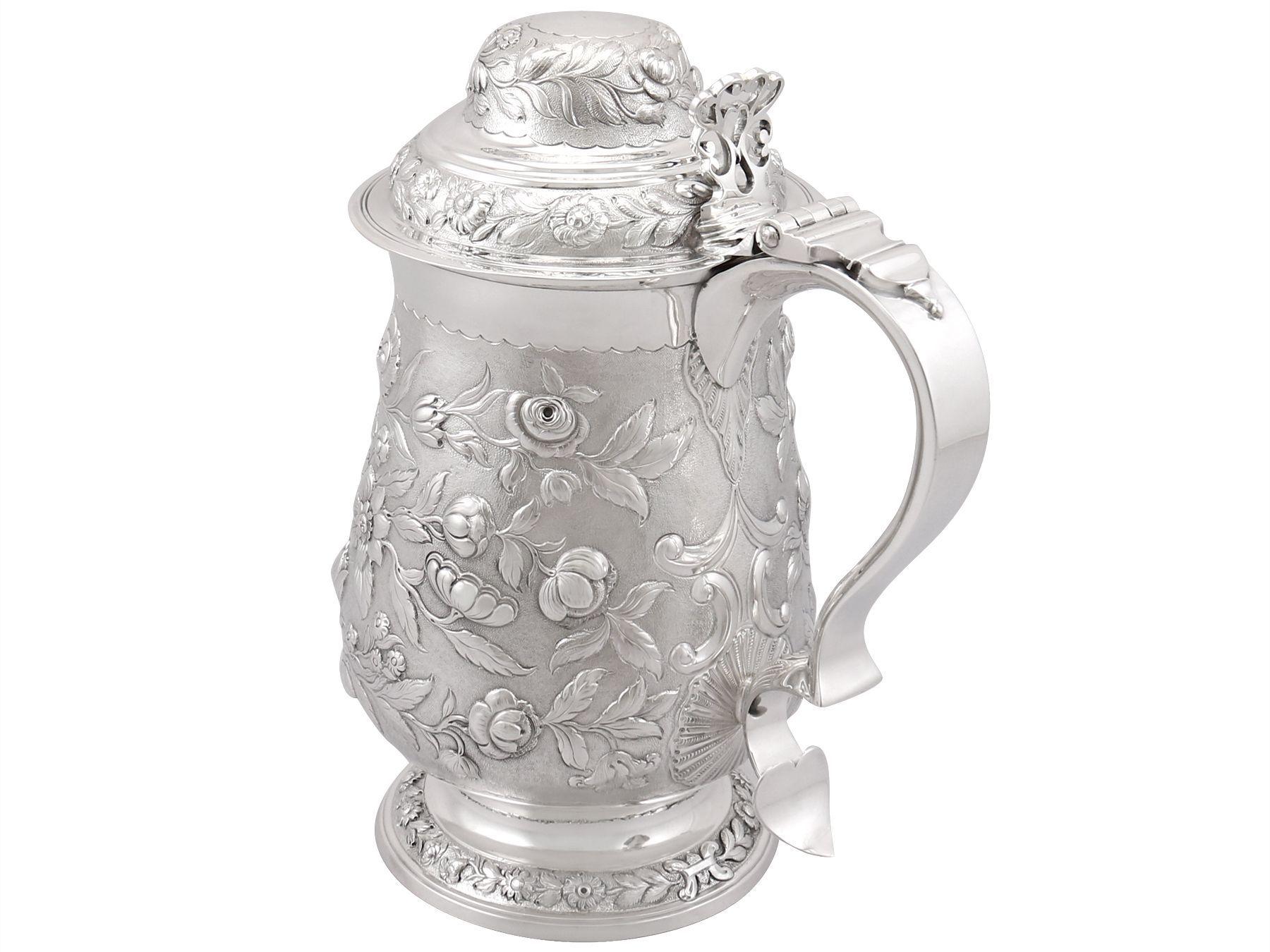 Antique Sterling Silver Quart and a Half Tankard, 1820 For Sale 1