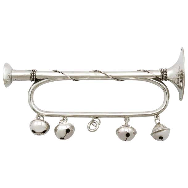 Antique Sterling Silver Rattle, 1900 at 1stDibs | antique rattle