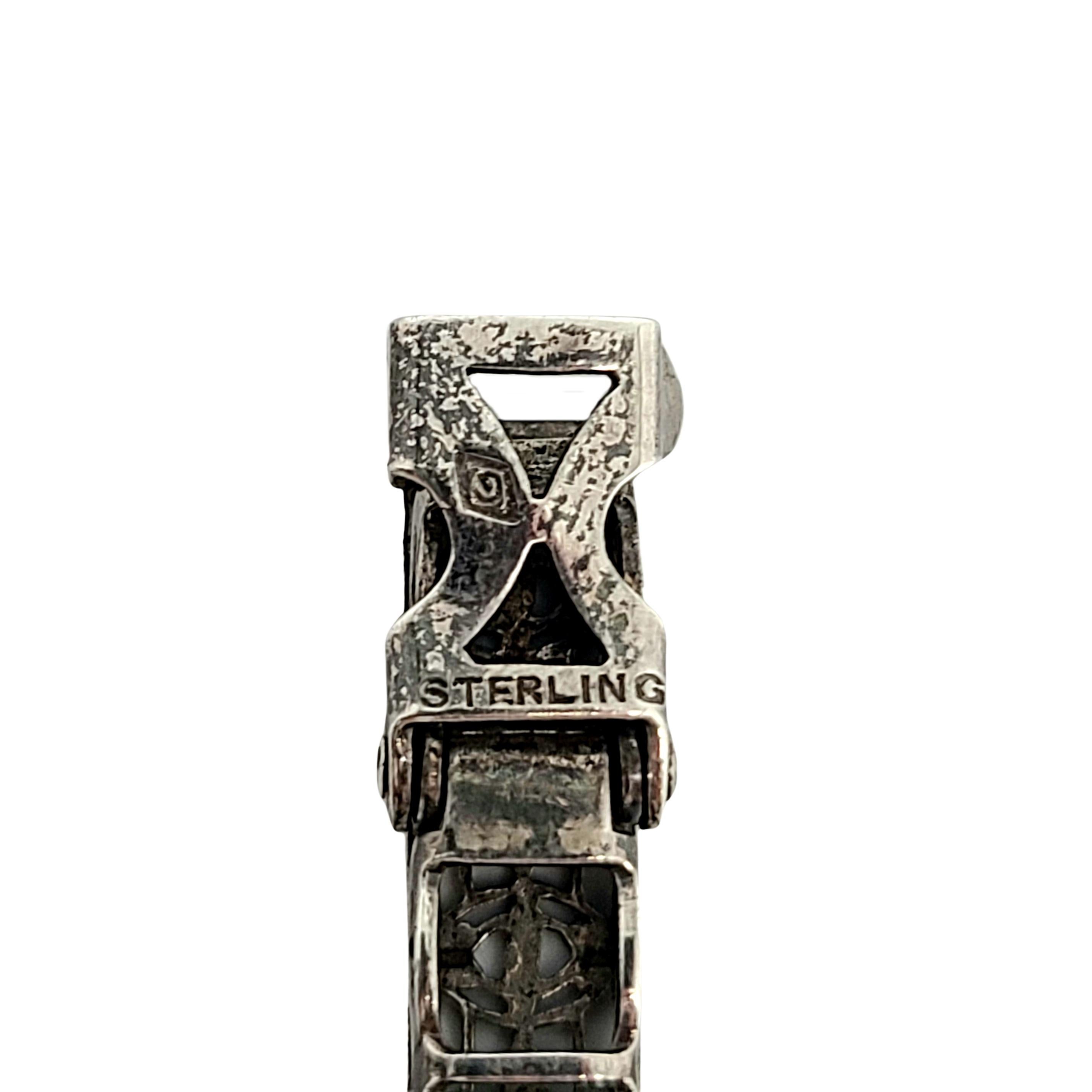 Antikes filigranes Armband aus Sterlingsilber mit rotem Stein im Angebot 4