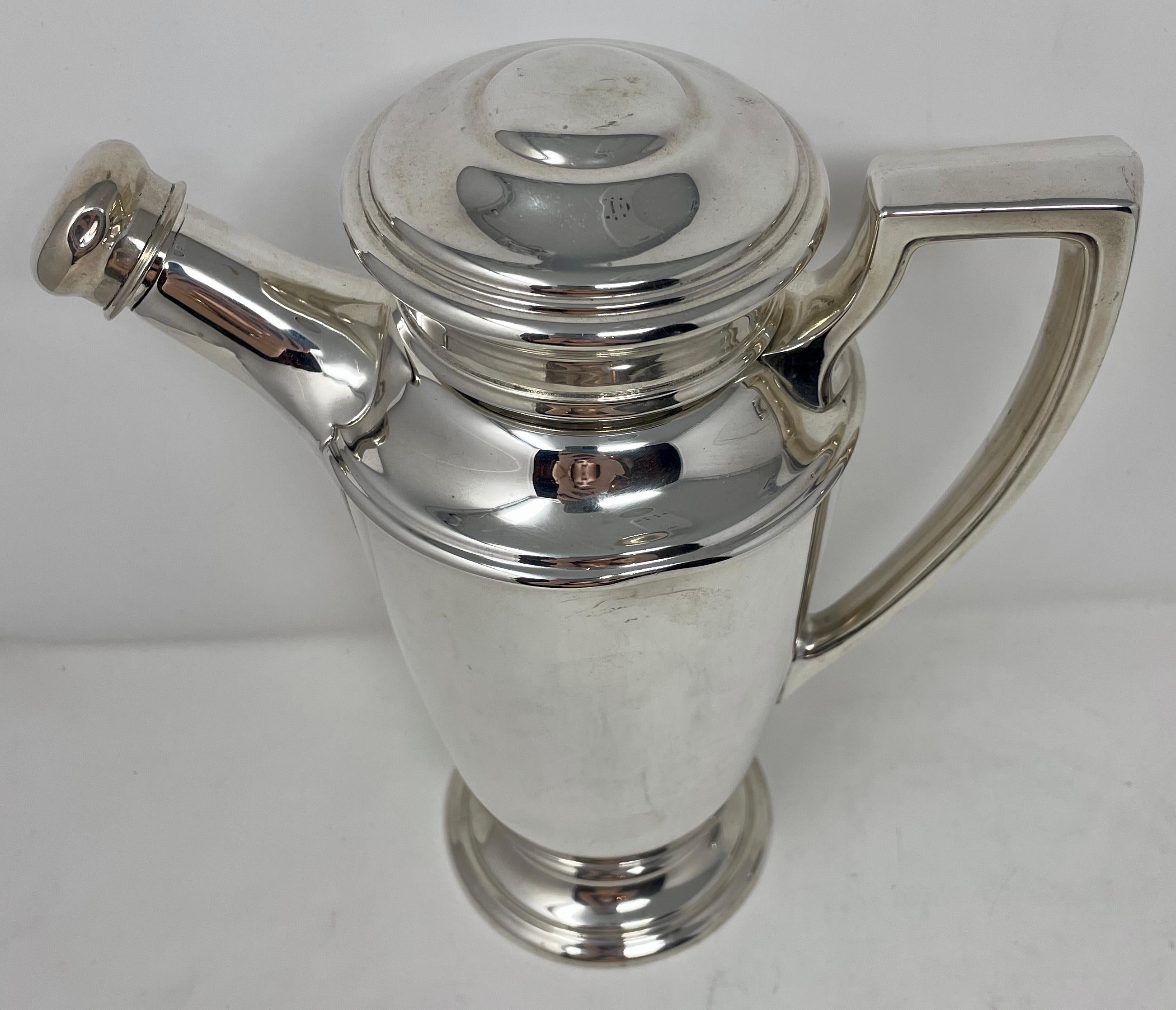 Art Deco Antique Sterling Silver Reed & Barton Cocktail Shaker Pitcher, circa 1920-1940 For Sale