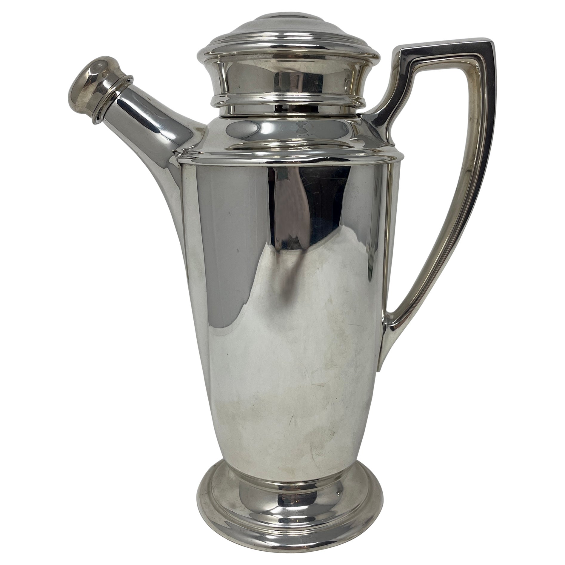 Antiker Cocktailshaker/Krug aus Sterlingsilber mit Schilf und Barton, ca. 1920-1940.
