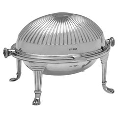 Antigua mantequera superior giratoria de plata de ley fabricada por Mappin & Webb en 1924