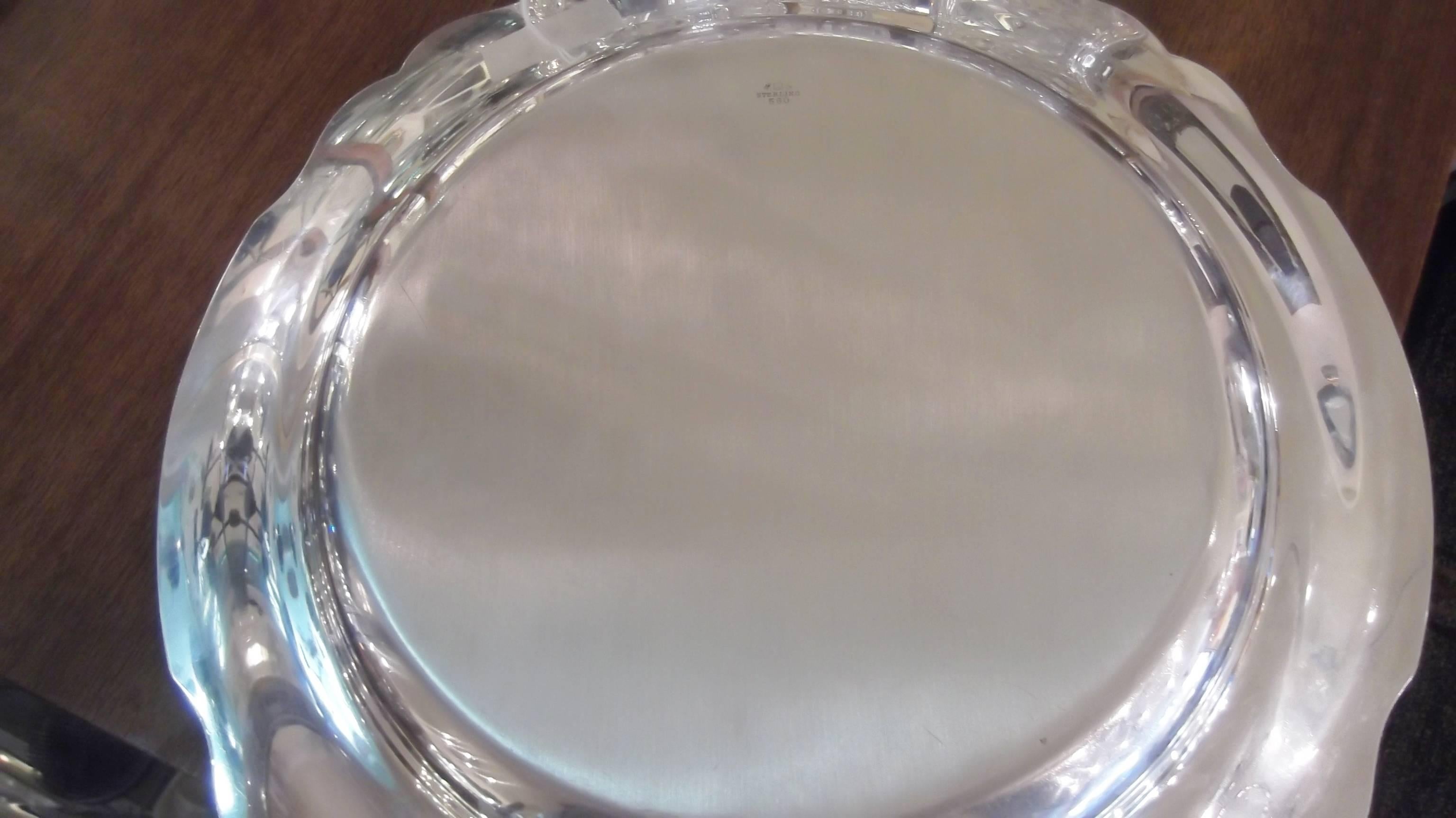 American Classical Antique Sterling Silver Round Tray
