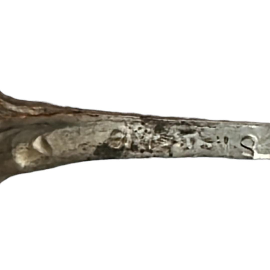 Antique Sterling Silver Ruffled Shell Pattern Salt Spoons ~ 6 For Sale 7