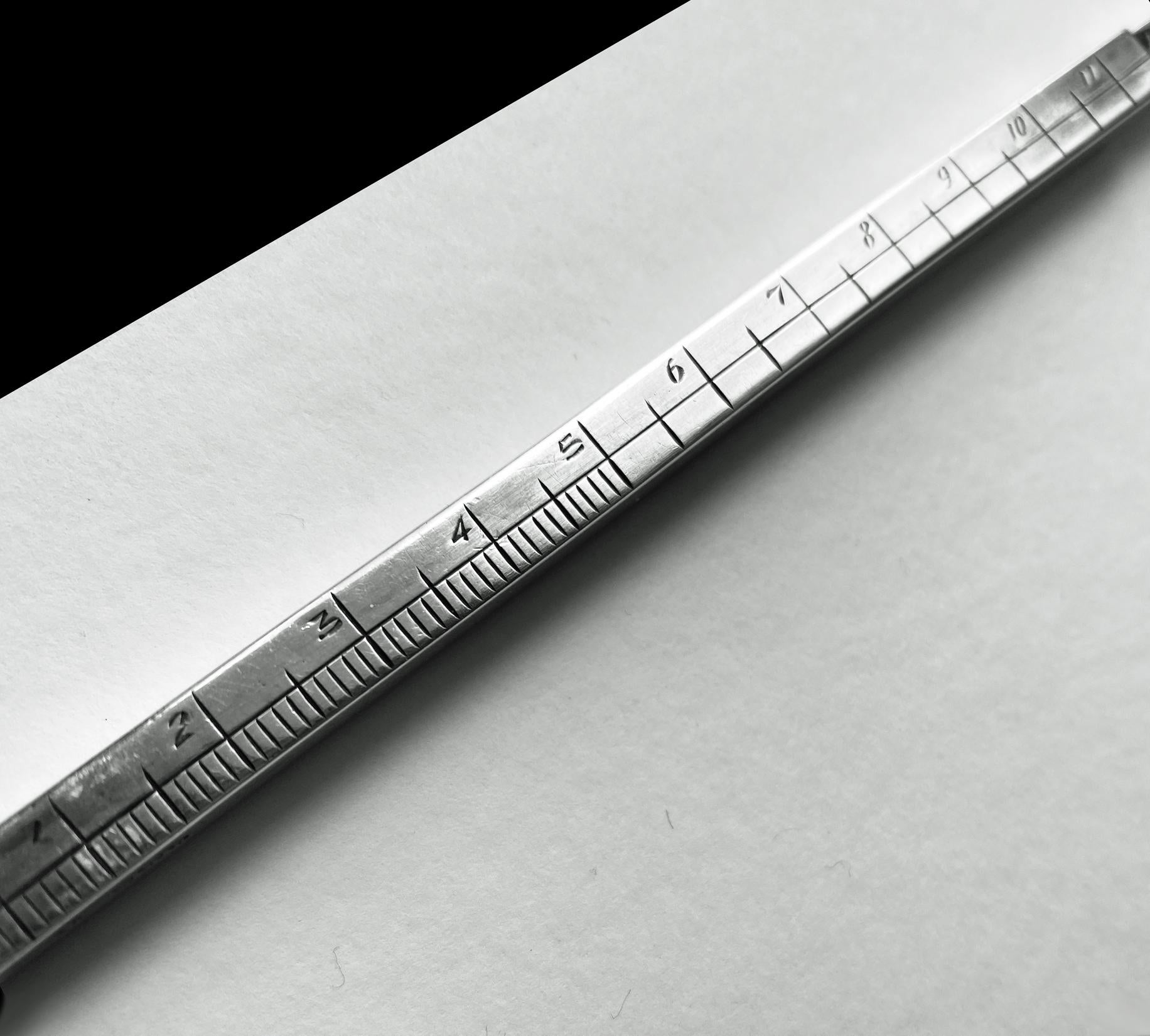 20th Century Antique Sterling Silver Ruler and Pencil, Birmingham, 1924