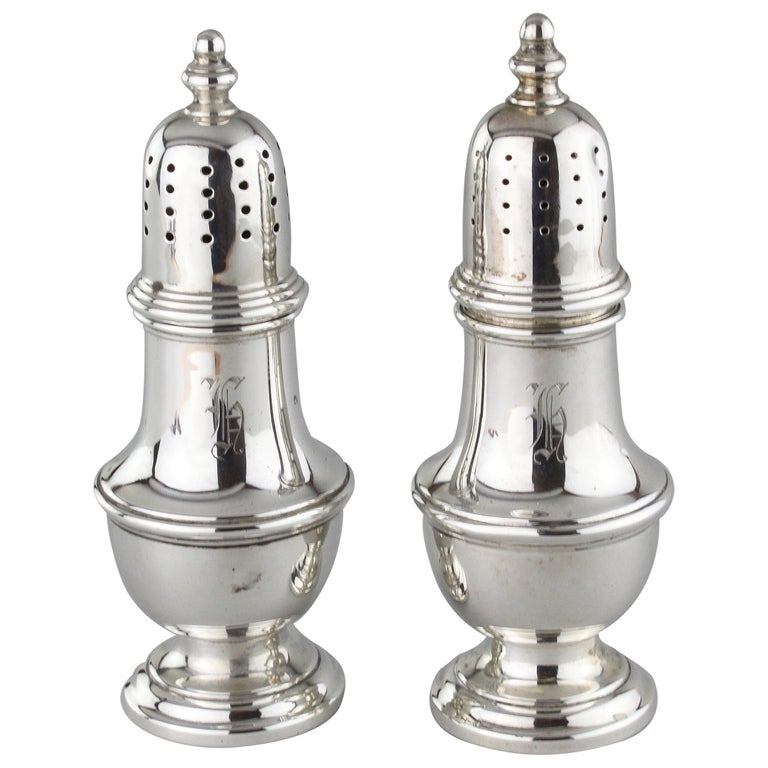 Antique Sterling Silver Salt and Pepper Shakers For Sale at 1stdibs