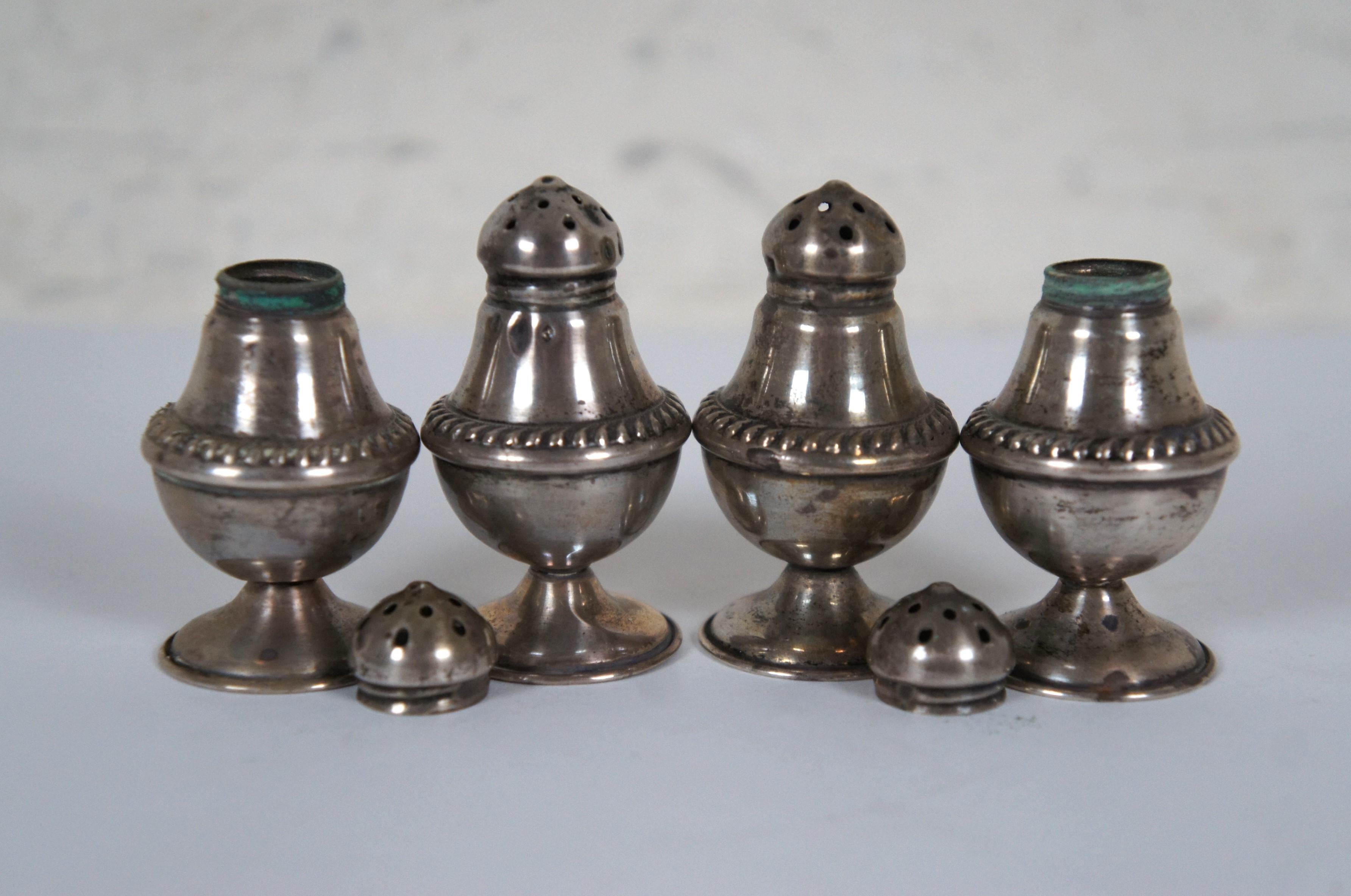 Sterling Silver Salt Pepper Shakers Cellars Gorham Duchin Dunkirk 365g 6