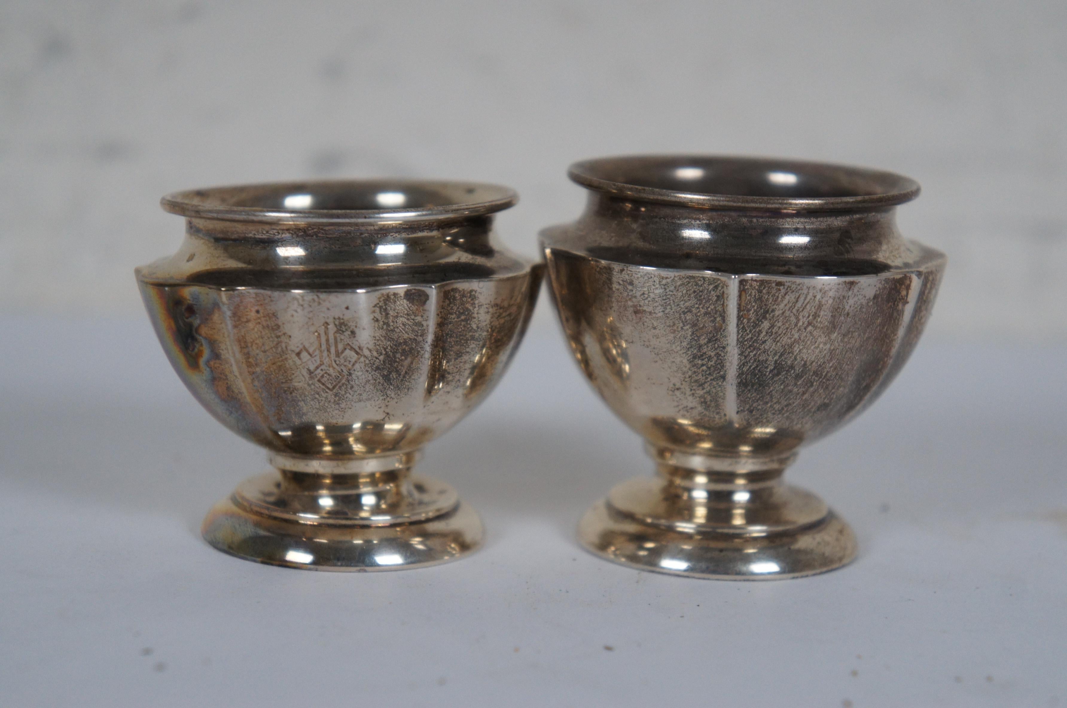 Sterling Silver Salt Pepper Shakers Cellars Gorham Duchin Dunkirk 365g 2