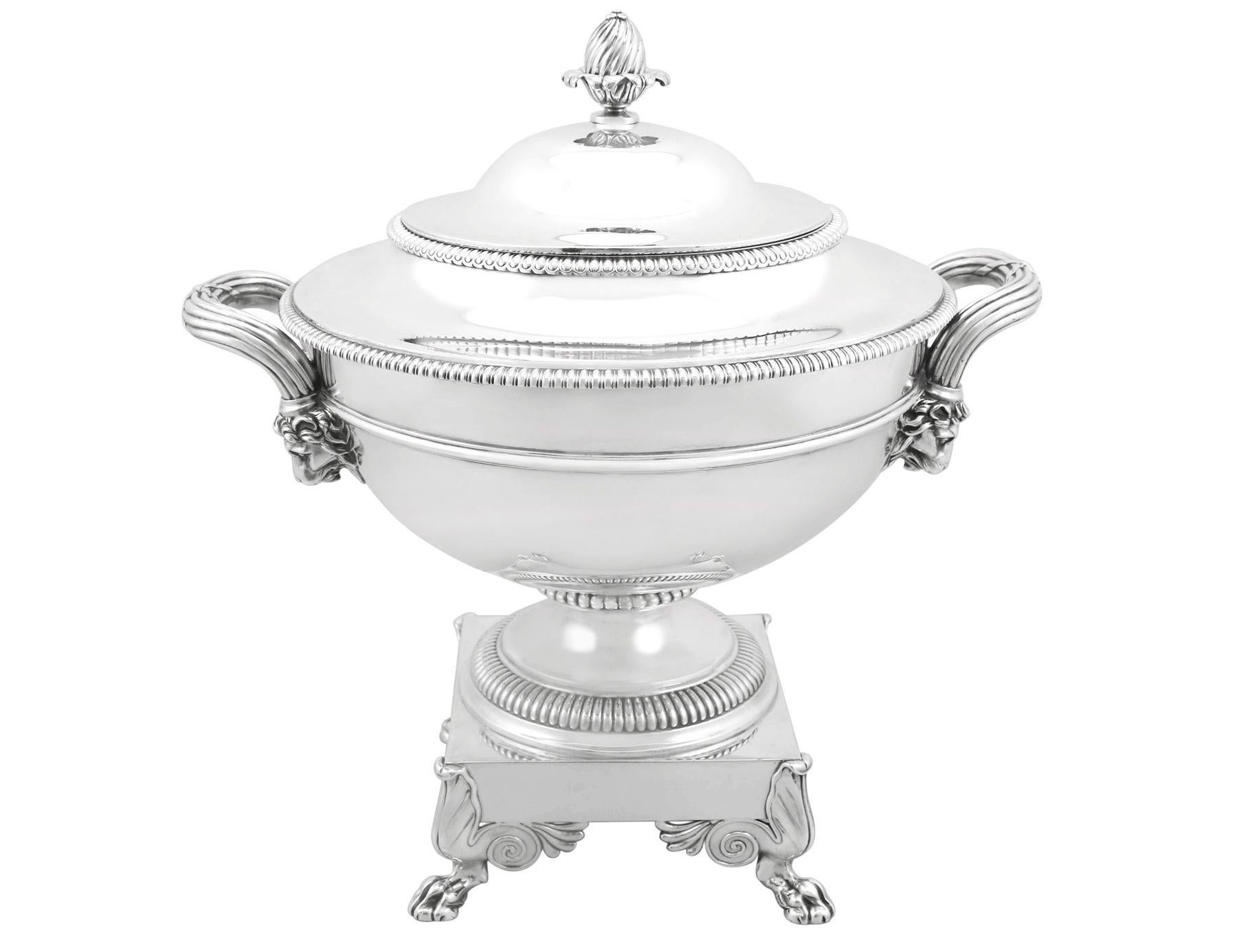 Early 19th Century Antique Sterling Silver Samovar by Paul Storr in the Regency Style For Sale