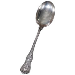Antique Sterling Silver Serving Spoon by Tiffany & Co. in Olympian Pattern