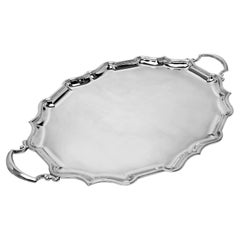 Antique Sterling Silver Serving Tea Tray 1915 Bath Border