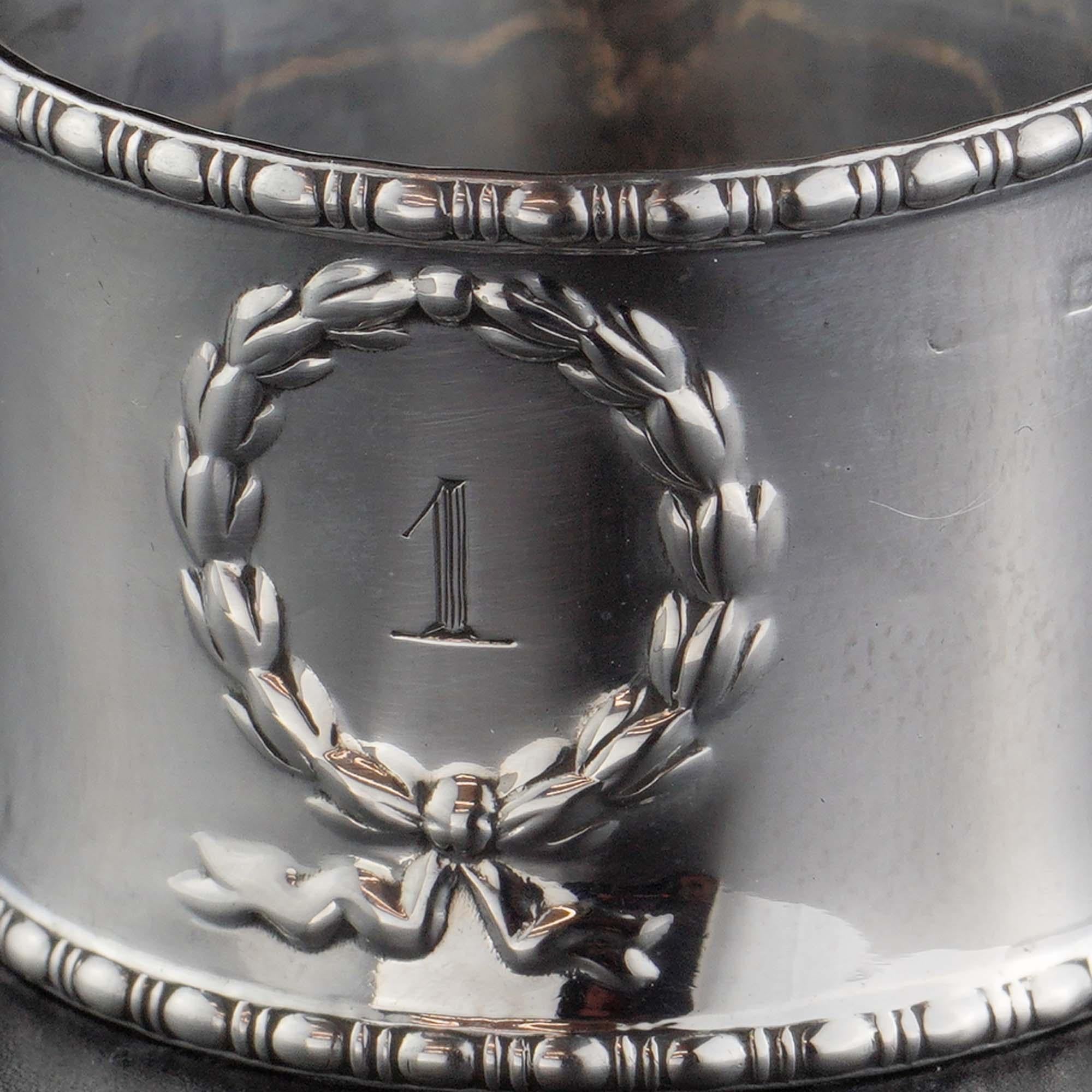Ensemble de 6 anneaux de serviette en argent sterling antique de Gorham Manufacturing Co. Bon état - En vente à Braintree, GB