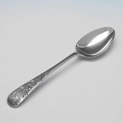 Antique Sterling Silver Set of 6 Teaspoons & Tongs, Sheffield 1911