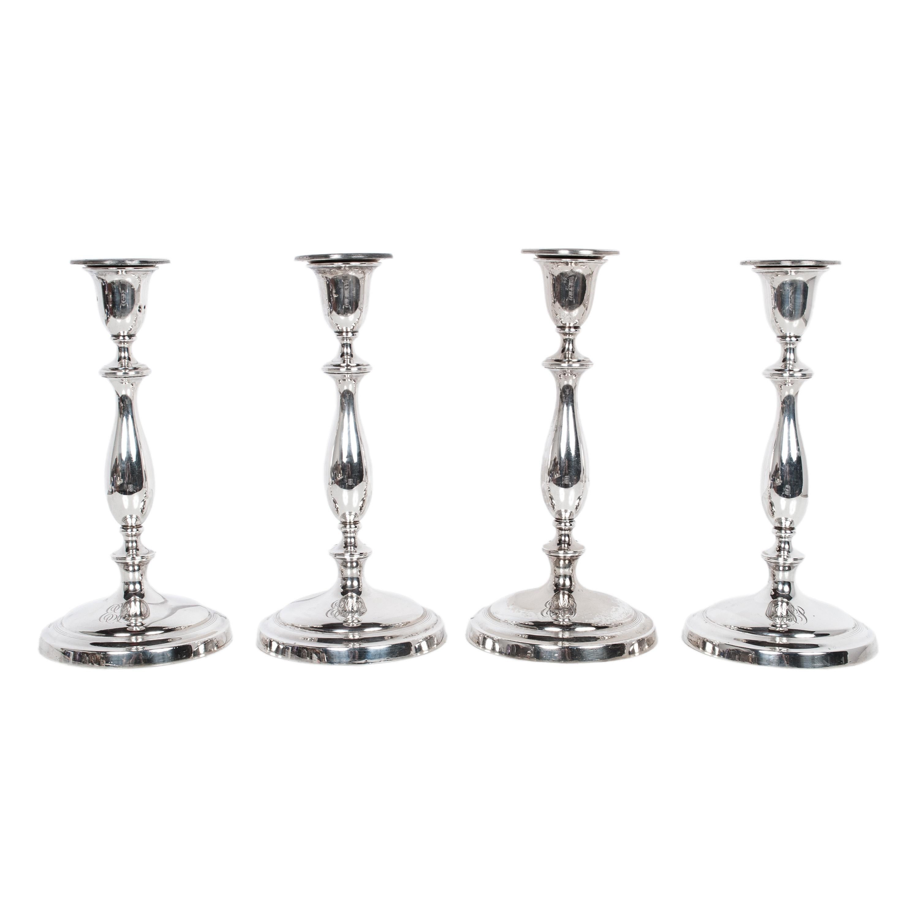 Antique Sterling Silver Set Six Candelarbra Candlesticks Ellis & Co London 1925 en vente 3