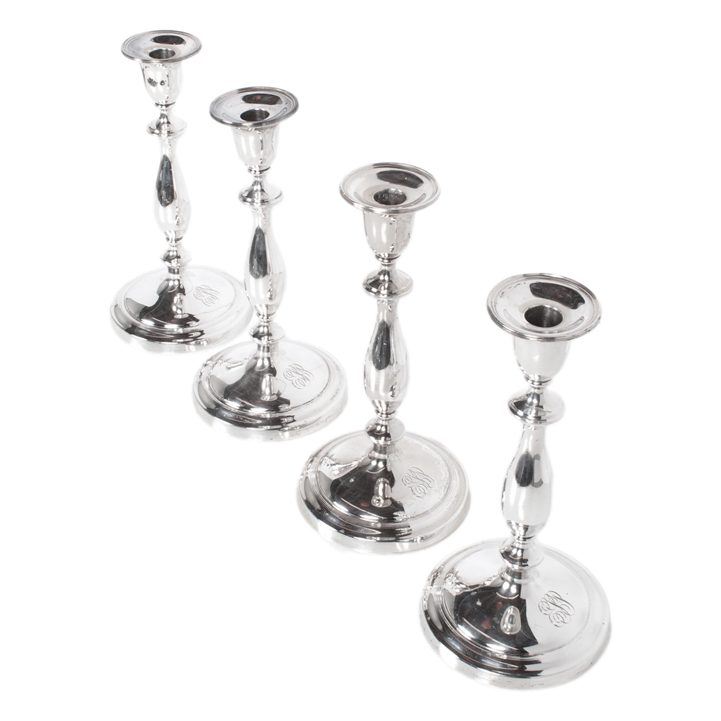 Antique Sterling Silver Set Six Candelarbra Candlesticks Ellis & Co London 1925 en vente 4