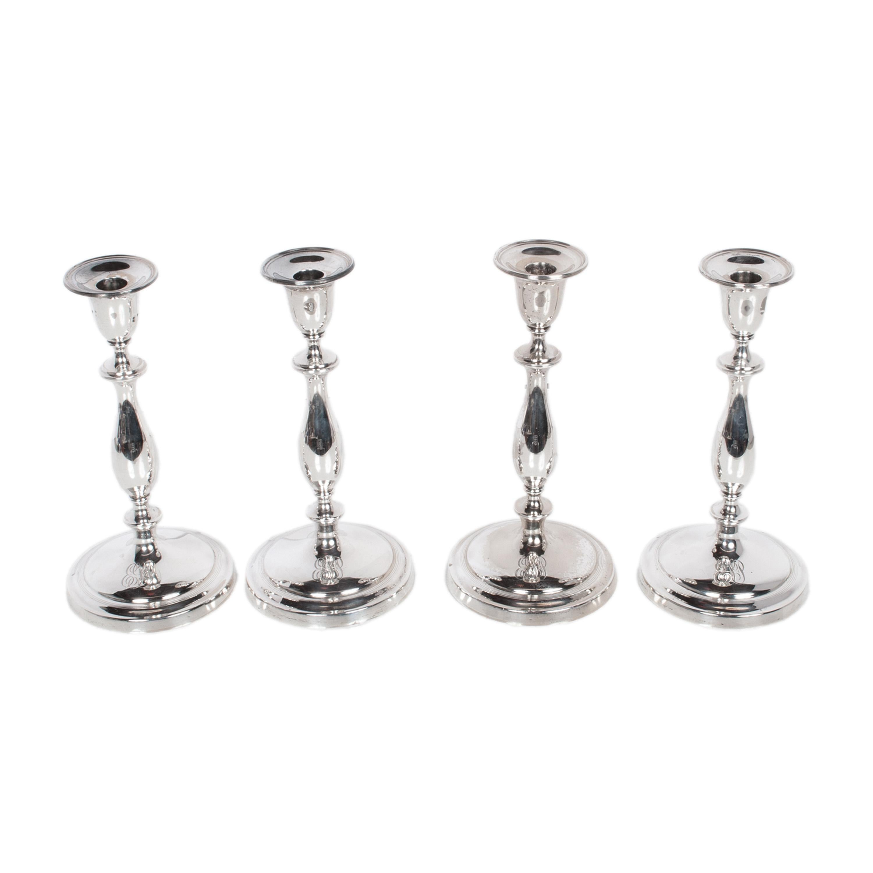 Antique Sterling Silver Set Six Candelarbra Candlesticks Ellis & Co London 1925 en vente 5