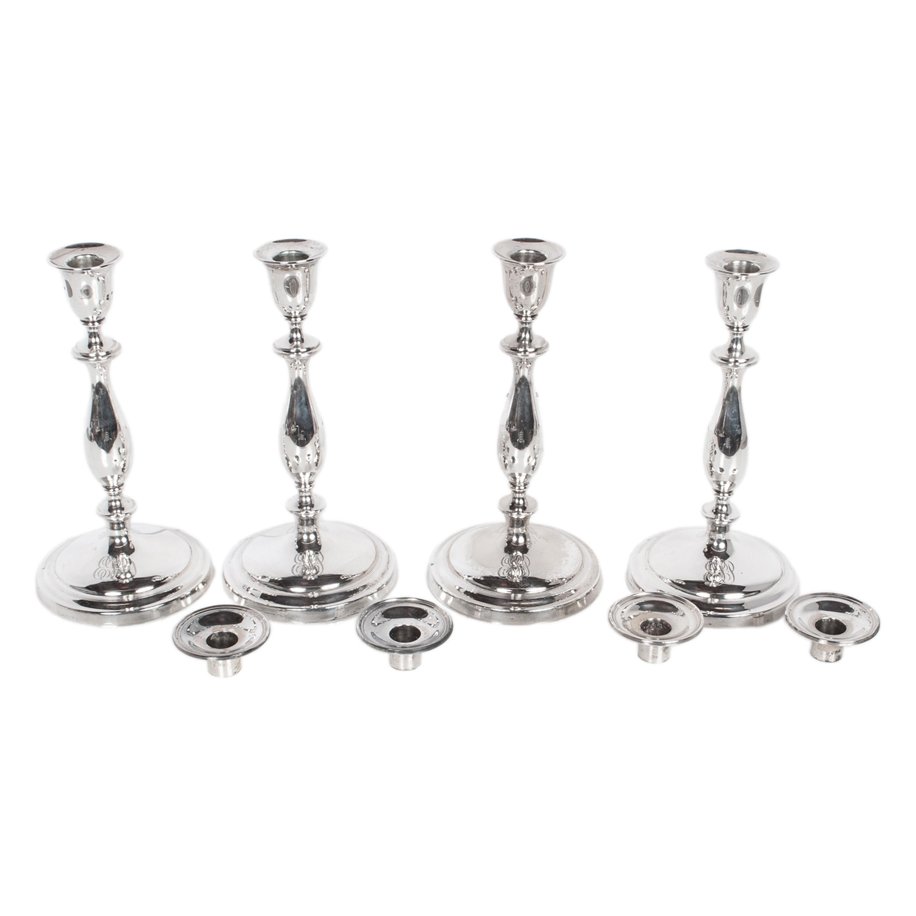 Antique Sterling Silver Set Six Candelarbra Candlesticks Ellis & Co London 1925 en vente 6