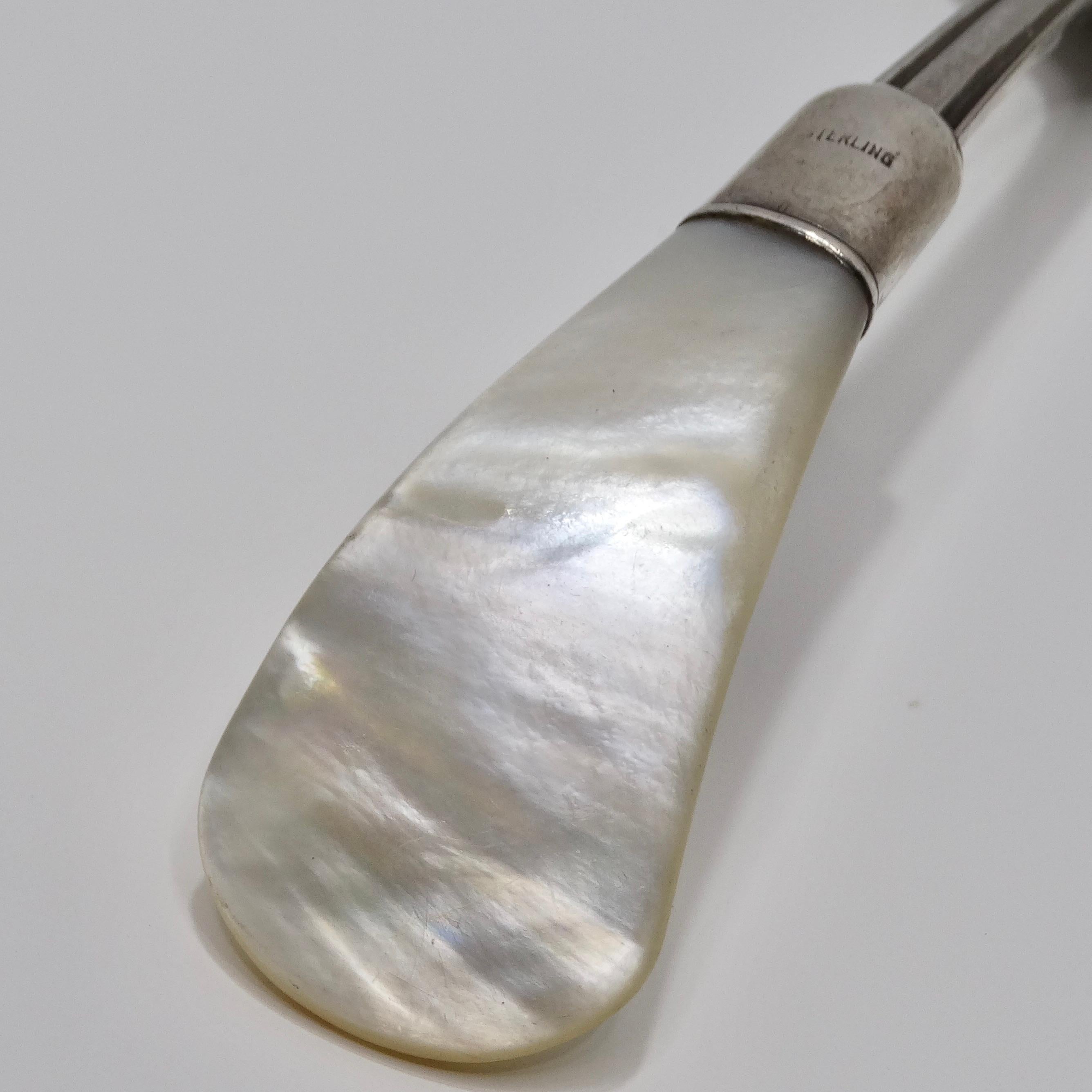 Antique Sterling Silver Shell Spoon For Sale 1
