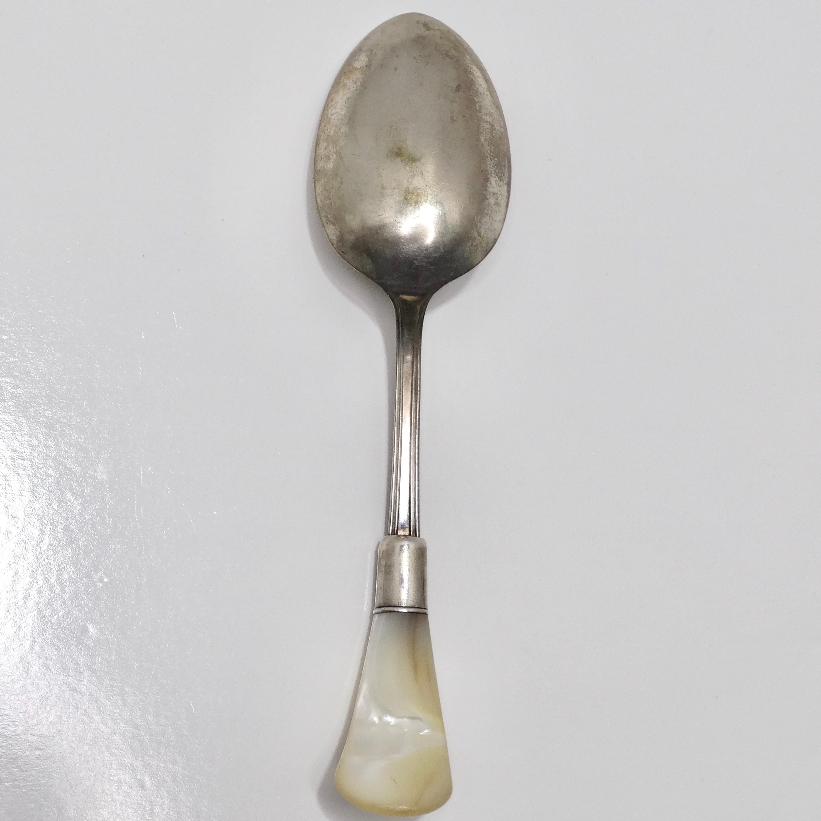 Antique Sterling Silver Shell Spoon For Sale 2