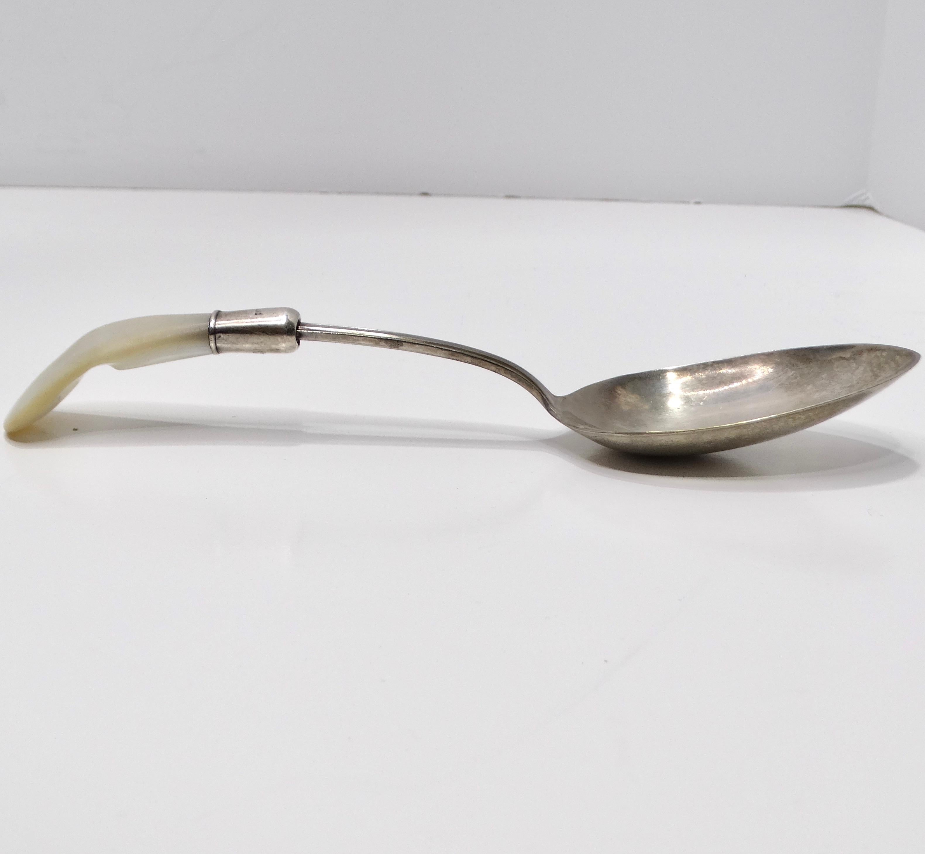 Antique Sterling Silver Shell Spoon For Sale 3