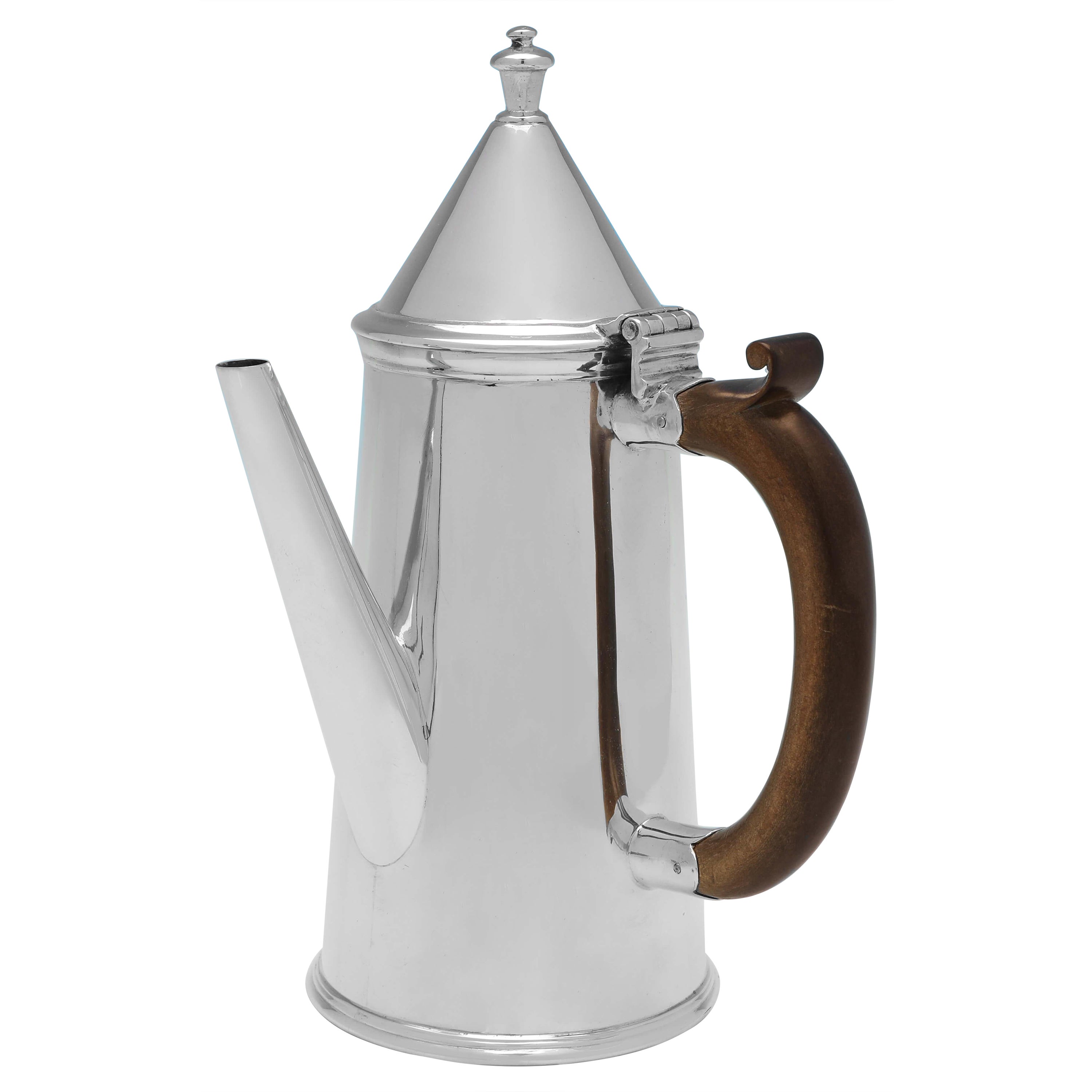 Ancienne cafetière à poignée latérale en argent sterling - Chester 1913
