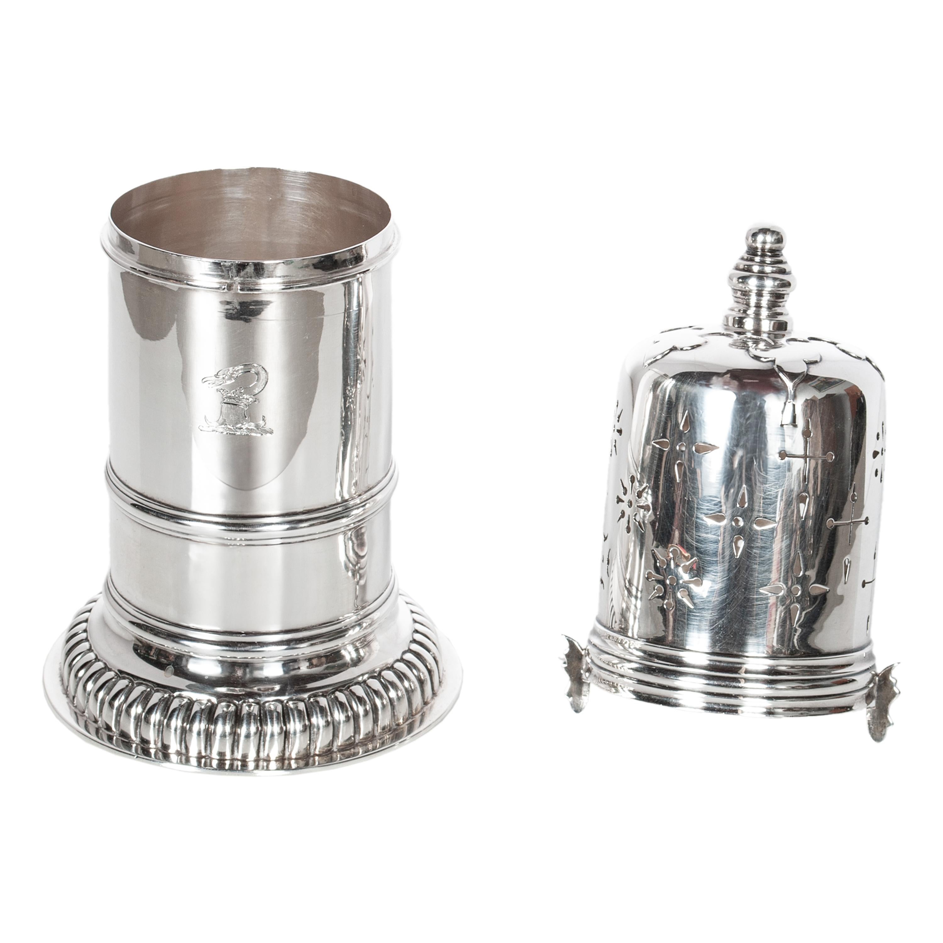 Antique Sterling Silver Silver Sugar Shaker Muffineer Elkington & Co London 1912 For Sale 4